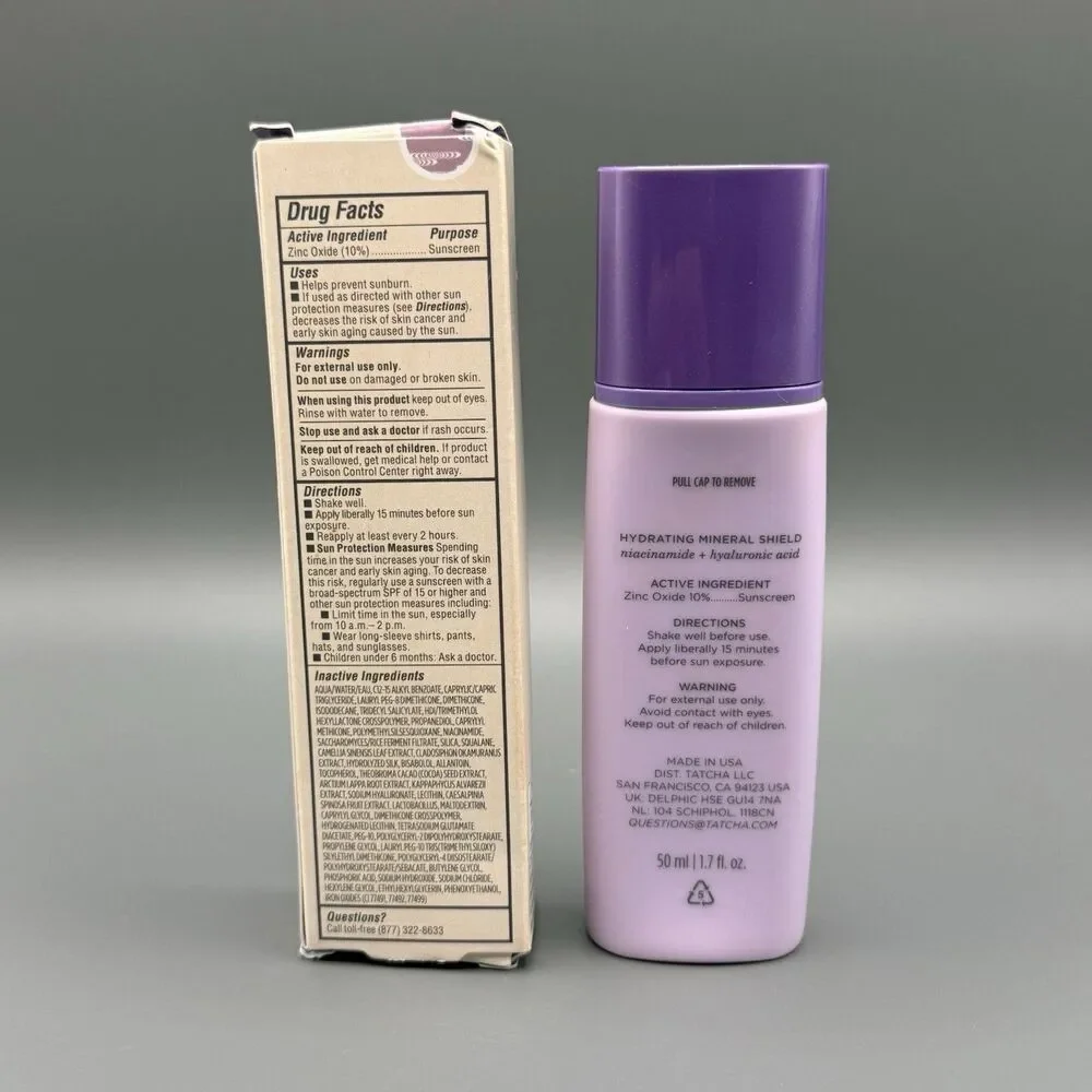 Tatcha The Silk Sunscreen SPF 50 1.7 oz New Box Tall Bottle Skincare Exp 07 2026